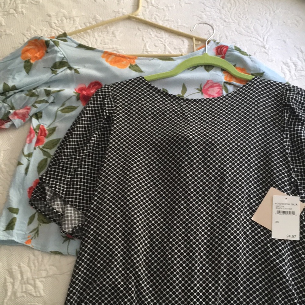 14tg & Union black and white blouse NWT xs